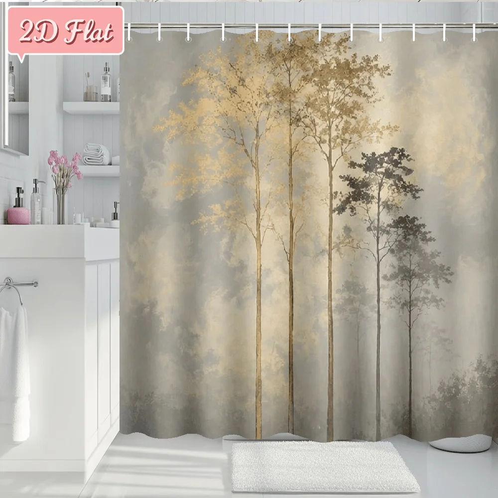 Waterproof Gold Tree Print Forest Shower Curtain Bathroom Decor Luxury Nature Abstract Curtain Liner for Modern Home Bathroom
Waterproof Gold Tree Print Forest Shower Curtain Bathroom Decor Luxury Nature Abstract Curtain Liner for Modern Home Bathroom