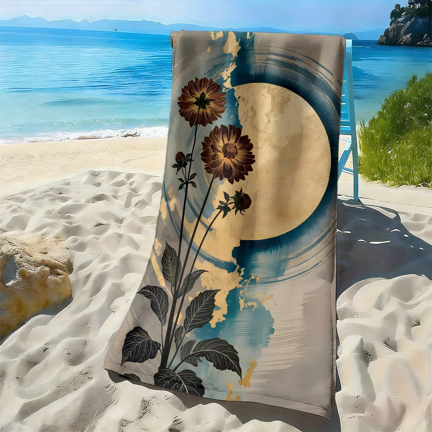 Retro floral blue vortex pattern polyester microfiber beach towel is highly absorbent, suitable for swimming and beach outings
Retro floral blue vortex pattern polyester microfiber beach towel is highly absorbent, suitable for swimming and beach outings