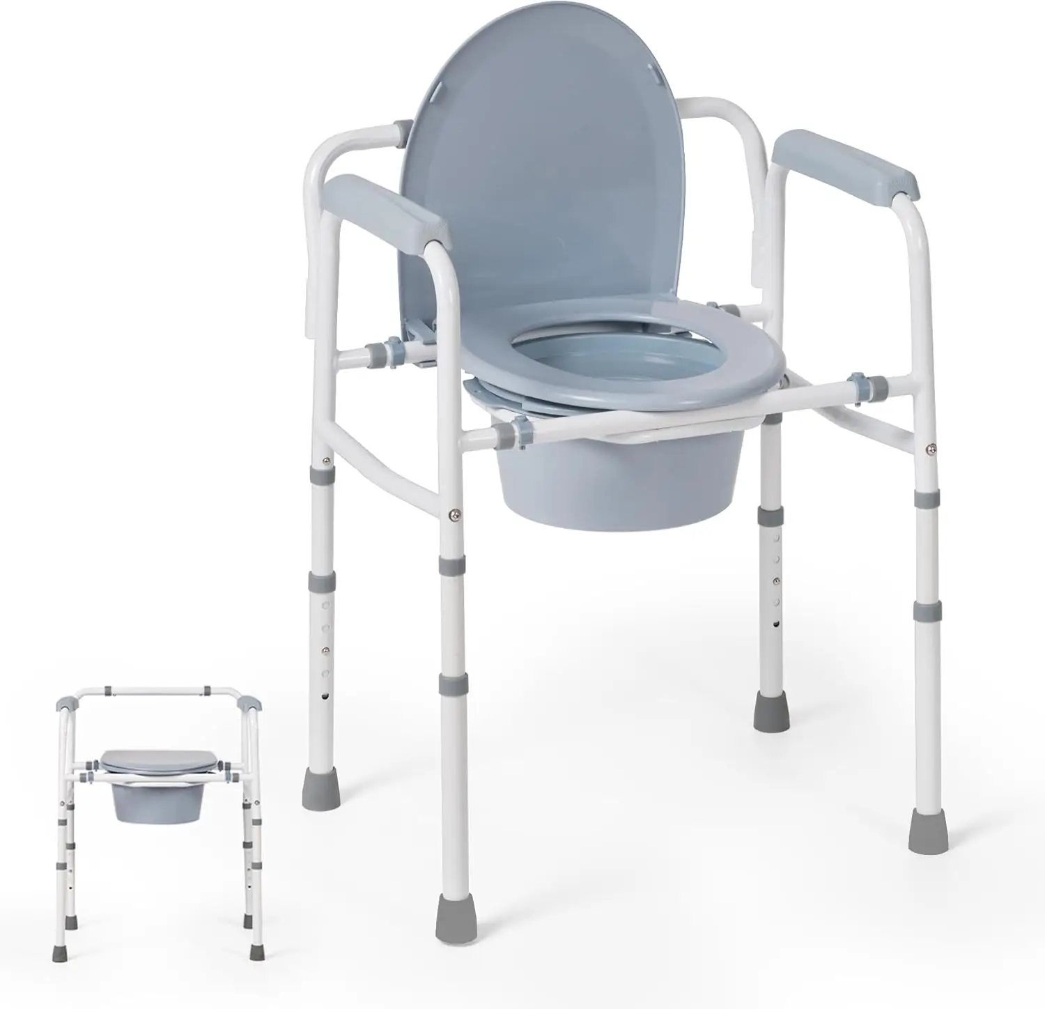 Portable Folding Commode Chair for Seniors, Adjustable Height Steel Frame with 350lb Capacity and 7.5Qt Bucket
Portable Folding Commode Chair for Seniors, Adjustable Height Steel Frame with 350lb Capacity and 7.5Qt Bucket