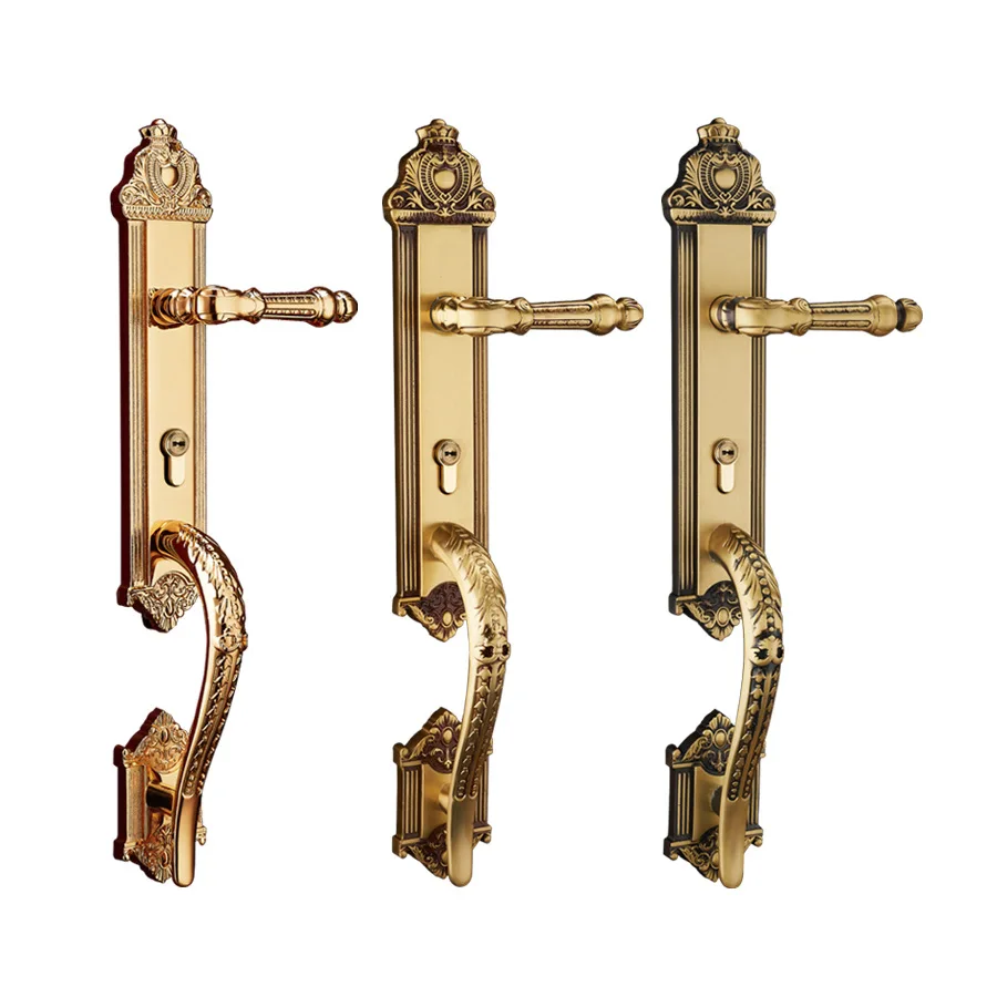 European brass door lock opposite door villa meeting room double open large copper lock silent
European brass door lock opposite door villa meeting room double open large copper lock silent