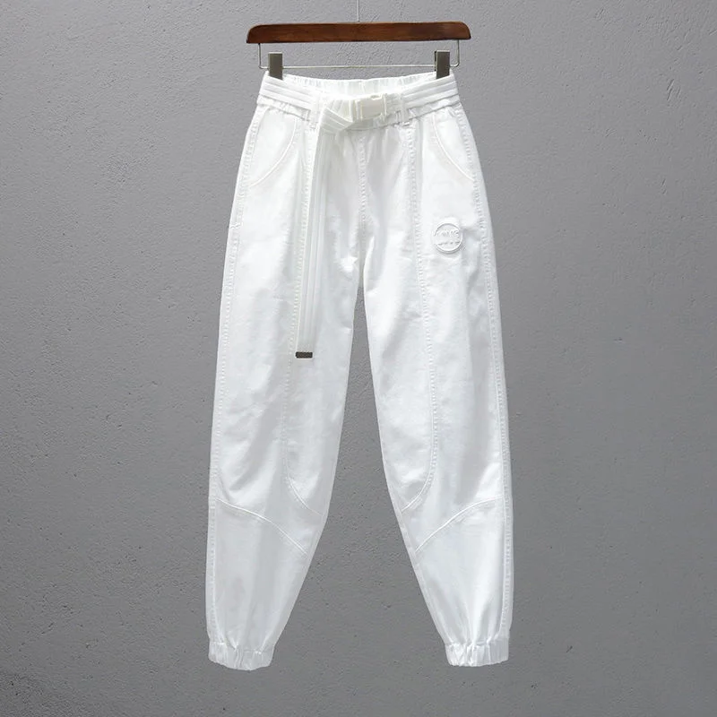 Women golf Pants Cotton Sweat Pants Elastic Waist Office Lady Loose Casual Trousers with Belt Fashion Ankle Banded Red White
Women golf Pants Cotton Sweat Pants Elastic Waist Office Lady Loose Casual Trousers with Belt Fashion Ankle Banded Red White