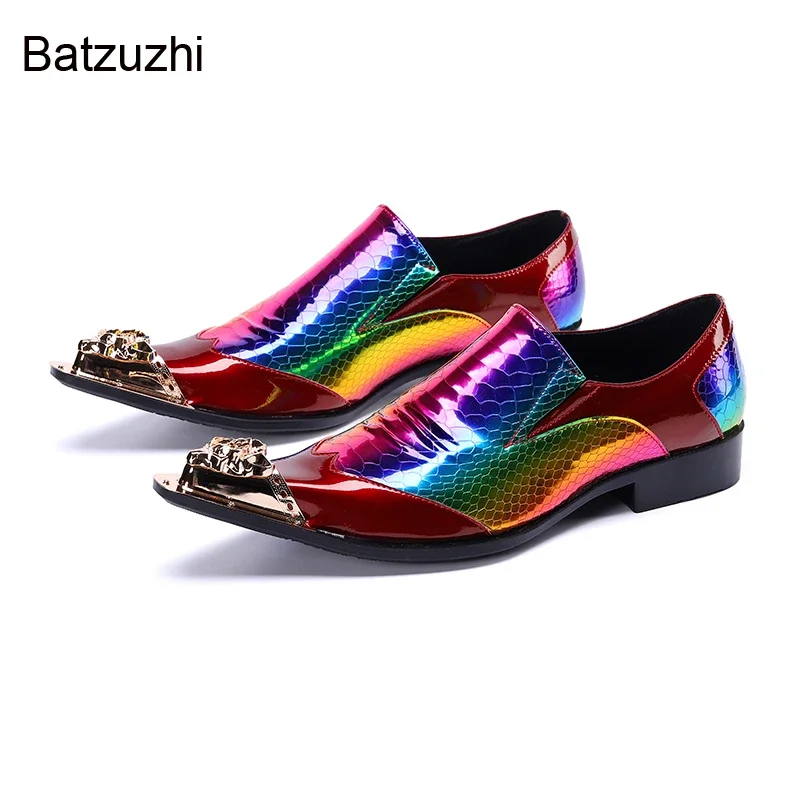 Batzuzhi Brand New Men's Shoes Fashion Color Leather Dress Shoes Men Slip on Rock Party and Wedding Shoes Zapatos Hombre, 38-46
Batzuzhi Brand New Men's Shoes Fashion Color Leather Dress Shoes Men Slip on Rock Party and Wedding Shoes Zapatos Hombre, 38-46