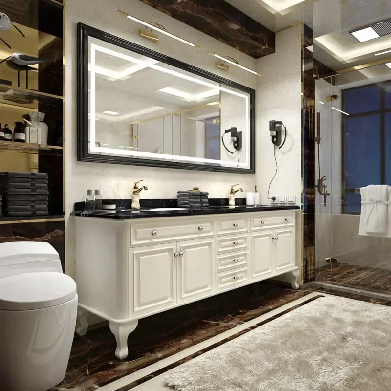American Smart Bathroom Cabinet With Double Sink, Light Luxury Wash Basin, Solid Oak Bathroom Cabinet, Wash Basin
American Smart Bathroom Cabinet With Double Sink, Light Luxury Wash Basin, Solid Oak Bathroom Cabinet, Wash Basin