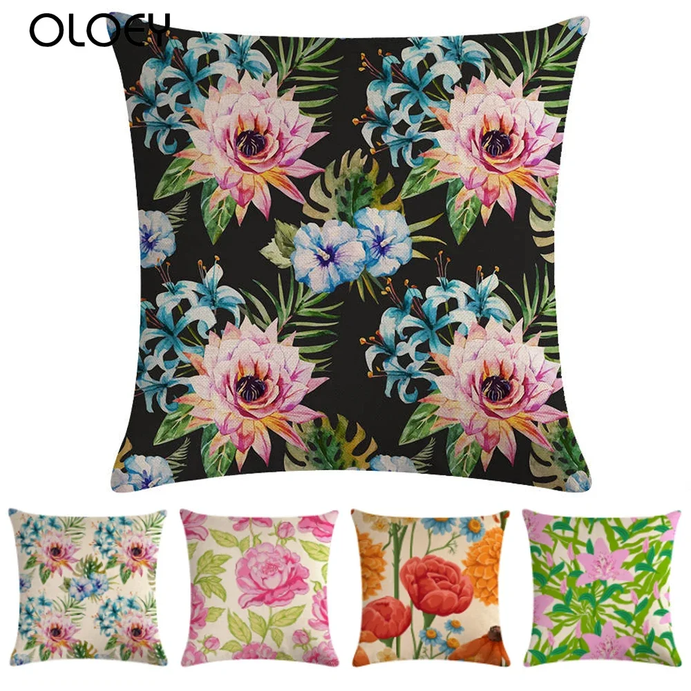Floral Pattern Cushion Cover Cotton Linen Flower Pillow Cover Decorative For Home Sofa Car Pastoral Style Pillowcases
Floral Pattern Cushion Cover Cotton Linen Flower Pillow Cover Decorative For Home Sofa Car Pastoral Style Pillowcases
