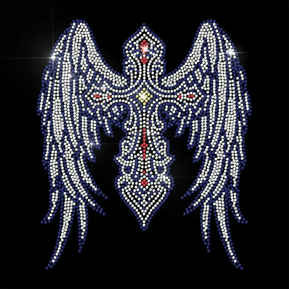 White Rhinestone Iron on Transfer Cross Wings Bling Diamond Hotfix Patches for Clothes, Large Iron On Sequin Applique for Je
White Rhinestone Iron on Transfer Cross Wings Bling Diamond Hotfix Patches for Clothes, Large Iron On Sequin Applique for Je