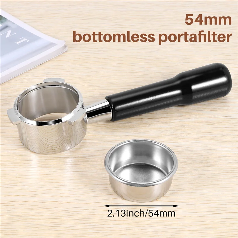A61T-54mm Bottomless Portafilter for Breville Barista Express BES870XL BES870BSXL BES878BSS BES880BSS BES840XL and More B
A61T-54mm Bottomless Portafilter for Breville Barista Express BES870XL BES870BSXL BES878BSS BES880BSS BES840XL and More B