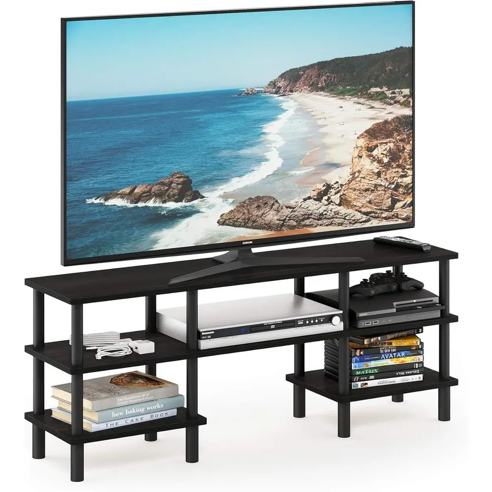 Трехуровневая многофункциональная широкая подставка для телевизора, черная
Трехуровневая многофункциональная широкая подставка для телевизора, черная