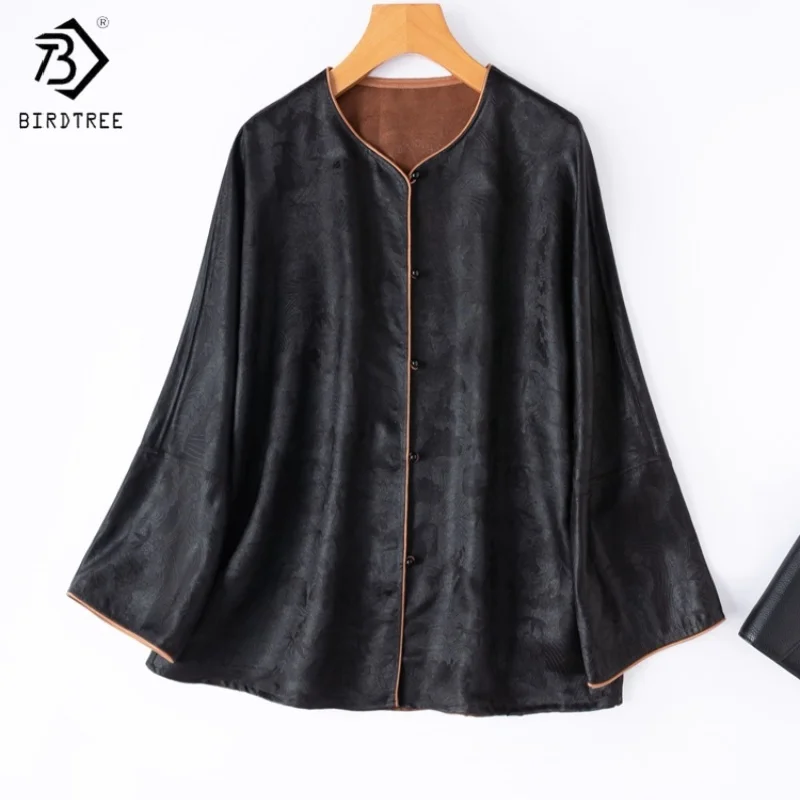 Birdtree,50MM 100% Mulberry Silk Reversible Coats,Women's Jacquard Casual Tops,Chinese-style,2025 New Fall Jacket T5D511JF
Birdtree,50MM 100% Mulberry Silk Reversible Coats,Women's Jacquard Casual Tops,Chinese-style,2025 New Fall Jacket T5D511JF