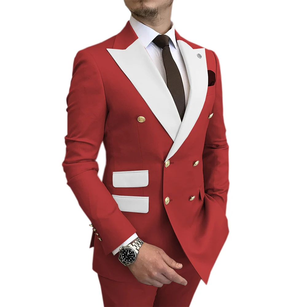Classic Men Suits 2 Pieces Formal Wedding Groom Best Man Tuxedos Party Wear Peaked Lapel Double Breasted Male Suit Slim Fit
Classic Men Suits 2 Pieces Formal Wedding Groom Best Man Tuxedos Party Wear Peaked Lapel Double Breasted Male Suit Slim Fit