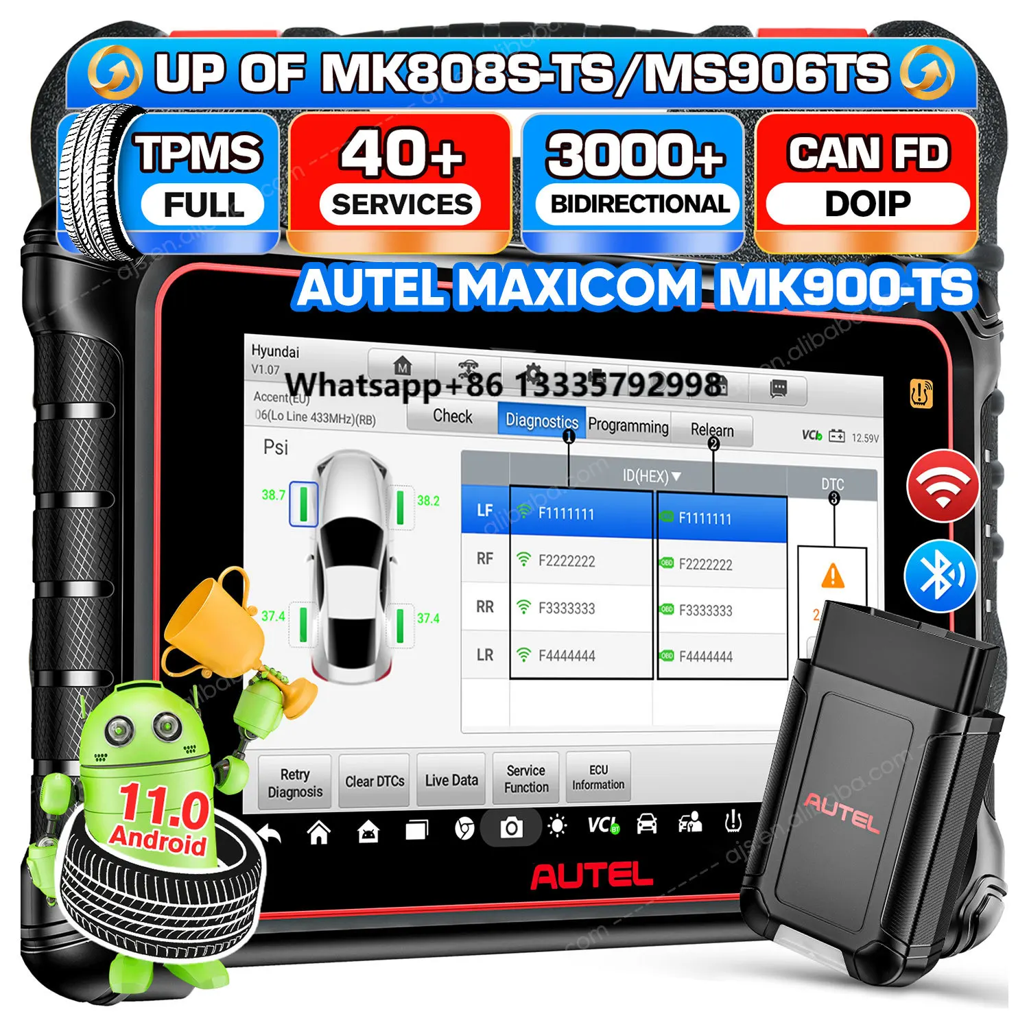 Autel MaxiCOM MK900 TS Auto Universal Full System OBD2 Scanner MK 900 MK900TS MK808 Car TPMS Sensor Vehicle Diagnostic Tools
Autel MaxiCOM MK900 TS Auto Universal Full System OBD2 Scanner MK 900 MK900TS MK808 Car TPMS Sensor Vehicle Diagnostic Tools