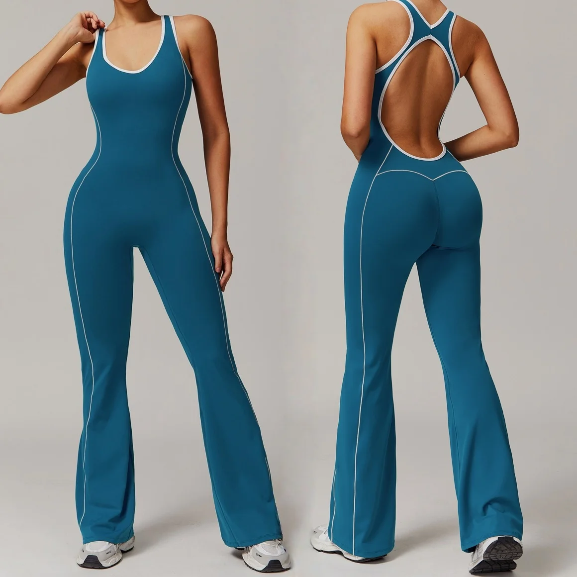 Seamless Yoga Jumpsuits Sports Fitness Peach Hip Backless wide-leg trousers One-Piece Workout Clothe Gym Bodysuit for Women
Seamless Yoga Jumpsuits Sports Fitness Peach Hip Backless wide-leg trousers One-Piece Workout Clothe Gym Bodysuit for Women