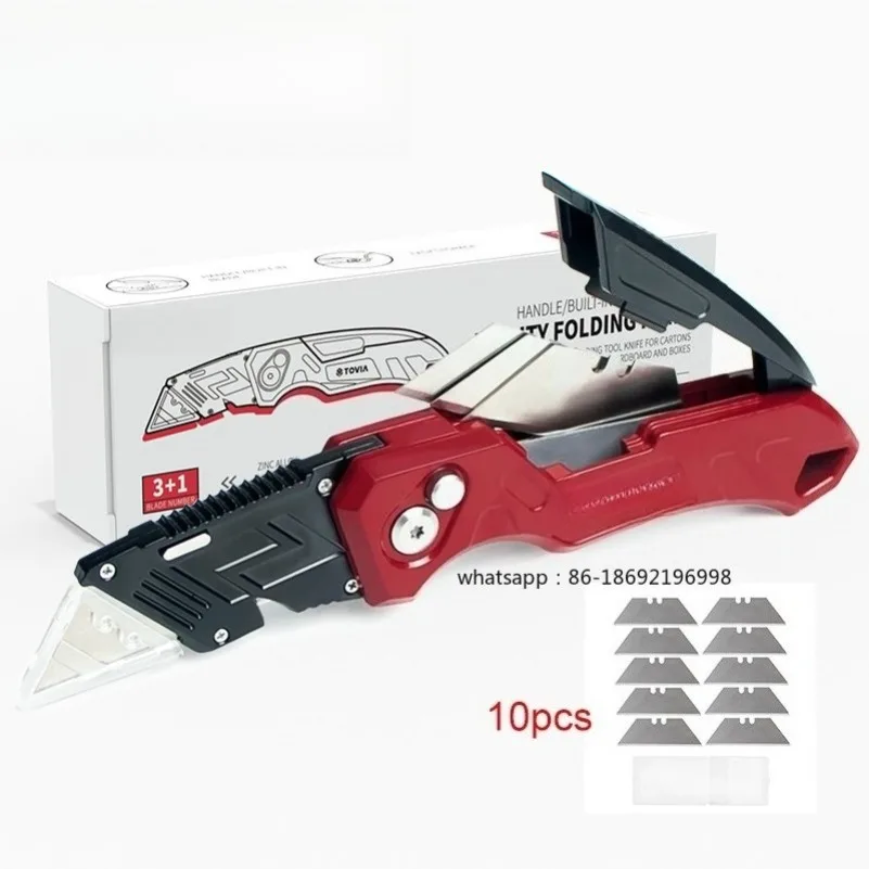 T TOVIA Folding Knife Replaceable Utility Knife for Cable Cartons Carboard Boxes Cutter Handle Knife Blades Outdoor Hand Tool
T TOVIA Folding Knife Replaceable Utility Knife for Cable Cartons Carboard Boxes Cutter Handle Knife Blades Outdoor Hand Tool