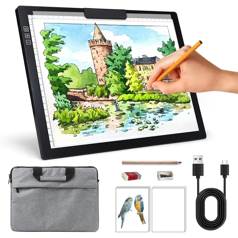 Portable A4 LED Light Box with Carrying Case, Adjustable Brightness, Ideal for Tracing, Sketching, and Artwork
Portable A4 LED Light Box with Carrying Case, Adjustable Brightness, Ideal for Tracing, Sketching, and Artwork