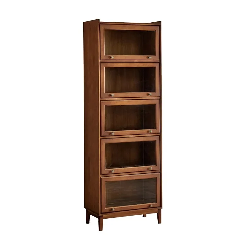 Solid wood bookcase Japanese-style household storage narrow student locker living room American bookshelf with glass door
Solid wood bookcase Japanese-style household storage narrow student locker living room American bookshelf with glass door