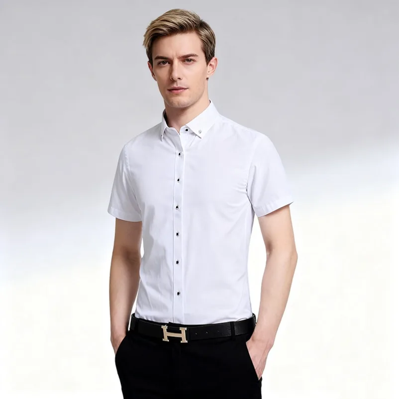 Men's Short Sleeve Shirt New Men French Cufflinks Shirt Casual Male Brand Solid Color White Blue Pink Slim Fit Cuff Dress Shirts
Men's Short Sleeve Shirt New Men French Cufflinks Shirt Casual Male Brand Solid Color White Blue Pink Slim Fit Cuff Dress Shirts