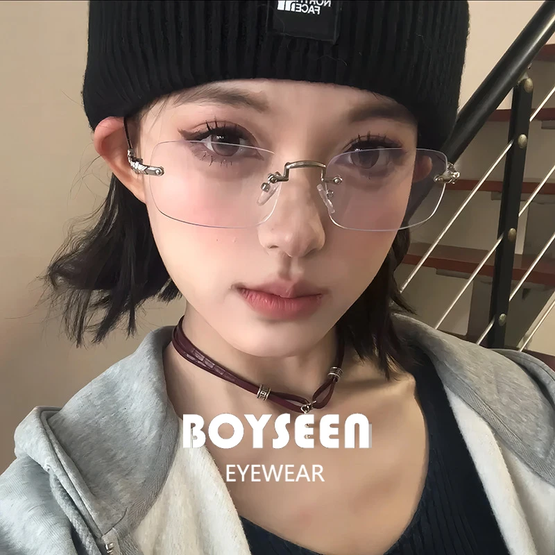 BOYSEEN Серебряное безрамочное квадратное плоское зеркало с защитой от синего света, острая девушка, нежное и можно в сочетании с оправой для очков по рецепту
BOYSEEN Серебряное безрамочное квадратное плоское зеркало с защитой от синего света, острая девушка, нежное и можно в сочетании с оправой для очков по рецепту