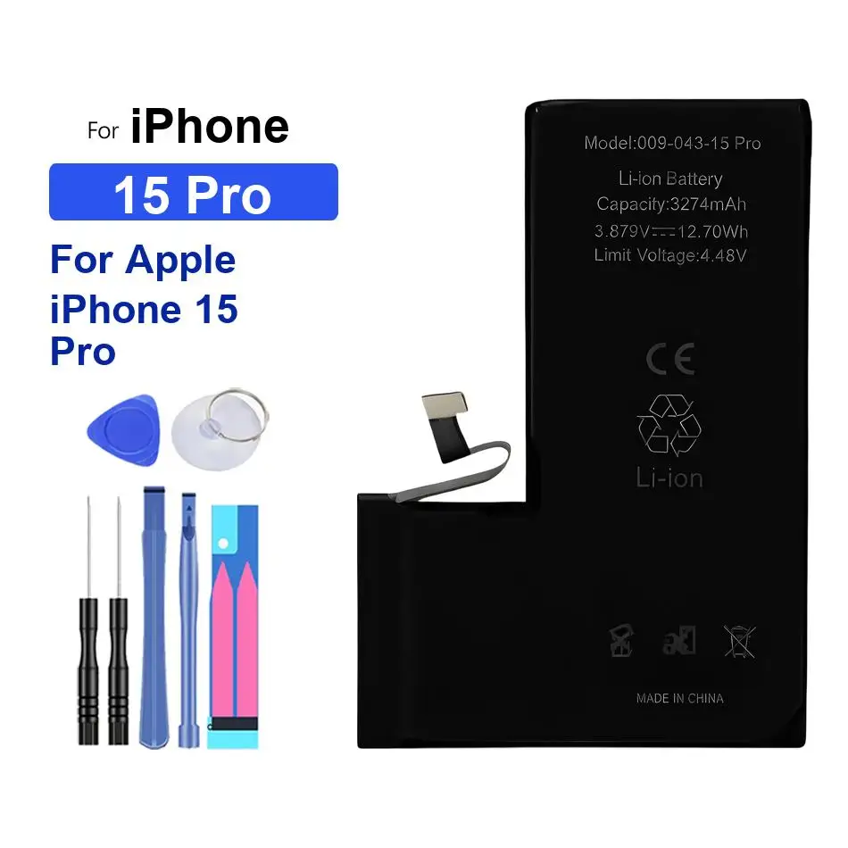 Mobile Phone Battery Reliable Replacement For Apple iPhone 15 Pro 3274mAh
Mobile Phone Battery Reliable Replacement For Apple iPhone 15 Pro 3274mAh