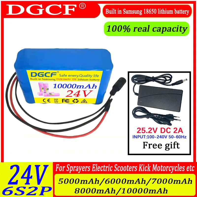 Hot Selling 24V 6S2P Lithium Battery Pack 10000mAh 18650 Rechargeable Battery/mobile Lithium-ion Battery Pack with 25.2V Charger
Hot Selling 24V 6S2P Lithium Battery Pack 10000mAh 18650 Rechargeable Battery/mobile Lithium-ion Battery Pack with 25.2V Charger