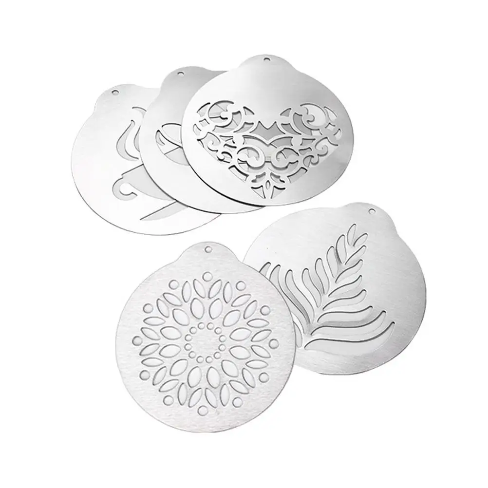 5Pcs Coffee Stencils Stainless Steel 8 5cm Diameter Mold Tools Cappuccino Cake Decorating Easy Clean Wear Resistant
5Pcs Coffee Stencils Stainless Steel 8 5cm Diameter Mold Tools Cappuccino Cake Decorating Easy Clean Wear Resistant