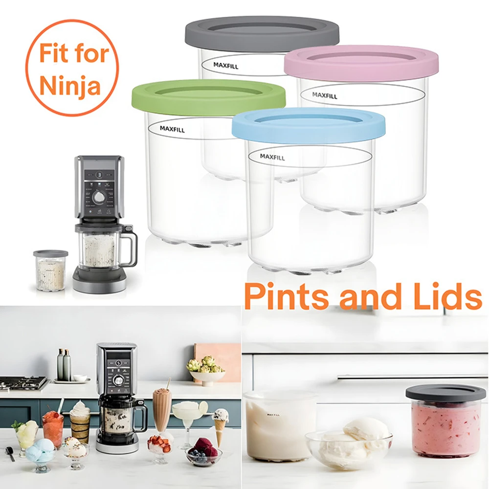 4PCS Ice Cream Pints Cups Reusable Sealing Lids for Ninja Creami NC299AMZ NC300 NC301 Series Maker Storage Containers Parts
4PCS Ice Cream Pints Cups Reusable Sealing Lids for Ninja Creami NC299AMZ NC300 NC301 Series Maker Storage Containers Parts