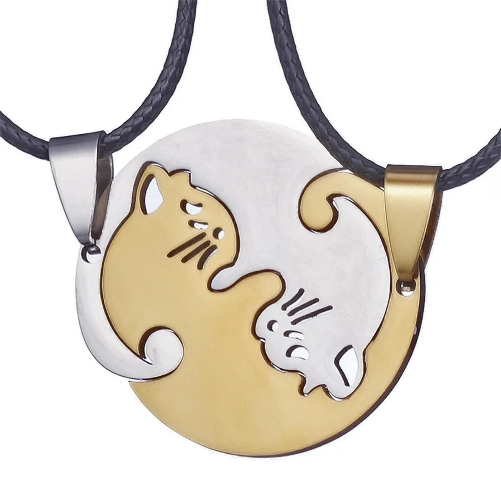 Новый кулон из нержавеющей стали, белый, черный, кошка, котенок, собака, головоломка, одинаковое ожерелье, цепочка для пары, любовника, Валентина
Новый кулон из нержавеющей стали, белый, черный, кошка, котенок, собака, головоломка, одинаковое ожерелье, цепочка для пары, любовника, Валентина