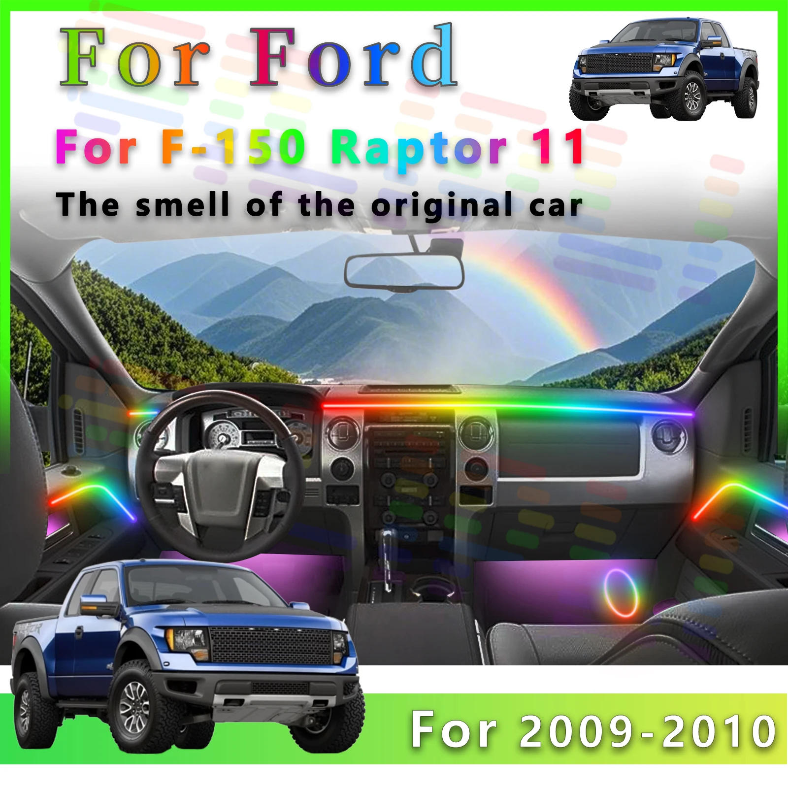Для Ford F-150 Raptor 14-го поколения Современная светодиодная внутренняя лампа окружающей среды 64 цвета Акриловая полоса окружающего освещения с управлением через приложение и
Для Ford F-150 Raptor 14-го поколения Современная светодиодная внутренняя лампа окружающей среды 64 цвета Акриловая полоса окружающего освещения с управлением через приложение и