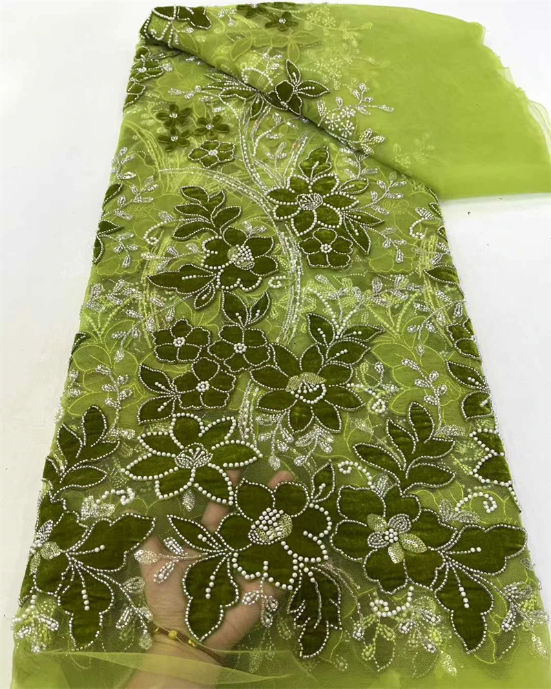 Luxury African Lace Fabric with Bead Tube Embroidery And French Sequins High-Quality Tulle for Nigerian Wedding And Party Dresse
Luxury African Lace Fabric with Bead Tube Embroidery And French Sequins High-Quality Tulle for Nigerian Wedding And Party Dresse