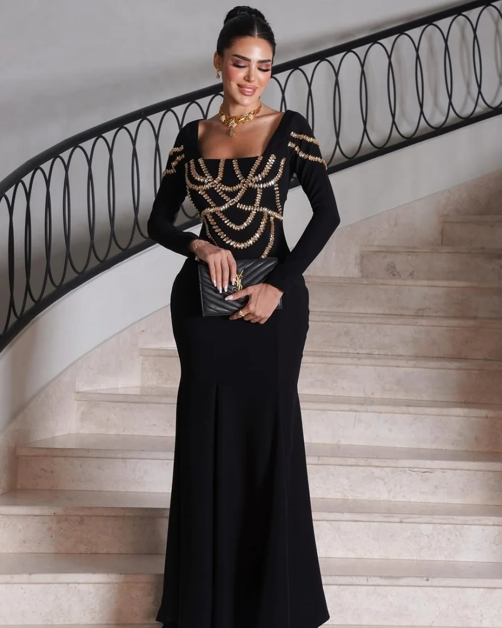 Customized High Quality Fashion Jersey Rhinestone Pleat Mermaid Square Neck Long Dresses Bespoke Occasion Dresses Matching Retro
Customized High Quality Fashion Jersey Rhinestone Pleat Mermaid Square Neck Long Dresses Bespoke Occasion Dresses Matching Retro