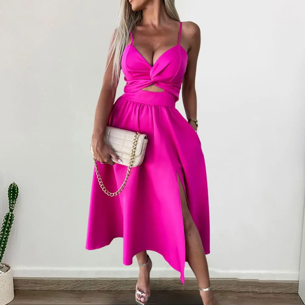 Women Slim Fit Dress Elegant Beach Party Midi Dress with Low-cut V Neck Spaghetti Straps for Women Backless Side for Vacation
Women Slim Fit Dress Elegant Beach Party Midi Dress with Low-cut V Neck Spaghetti Straps for Women Backless Side for Vacation