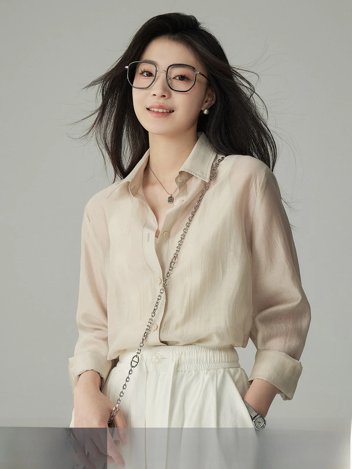 Champagne Apricot Serene Women's Shirt Summer Design Sensation Lazy See-through Outerwear Thin Sun Protection Shirt
Champagne Apricot Serene Women's Shirt Summer Design Sensation Lazy See-through Outerwear Thin Sun Protection Shirt