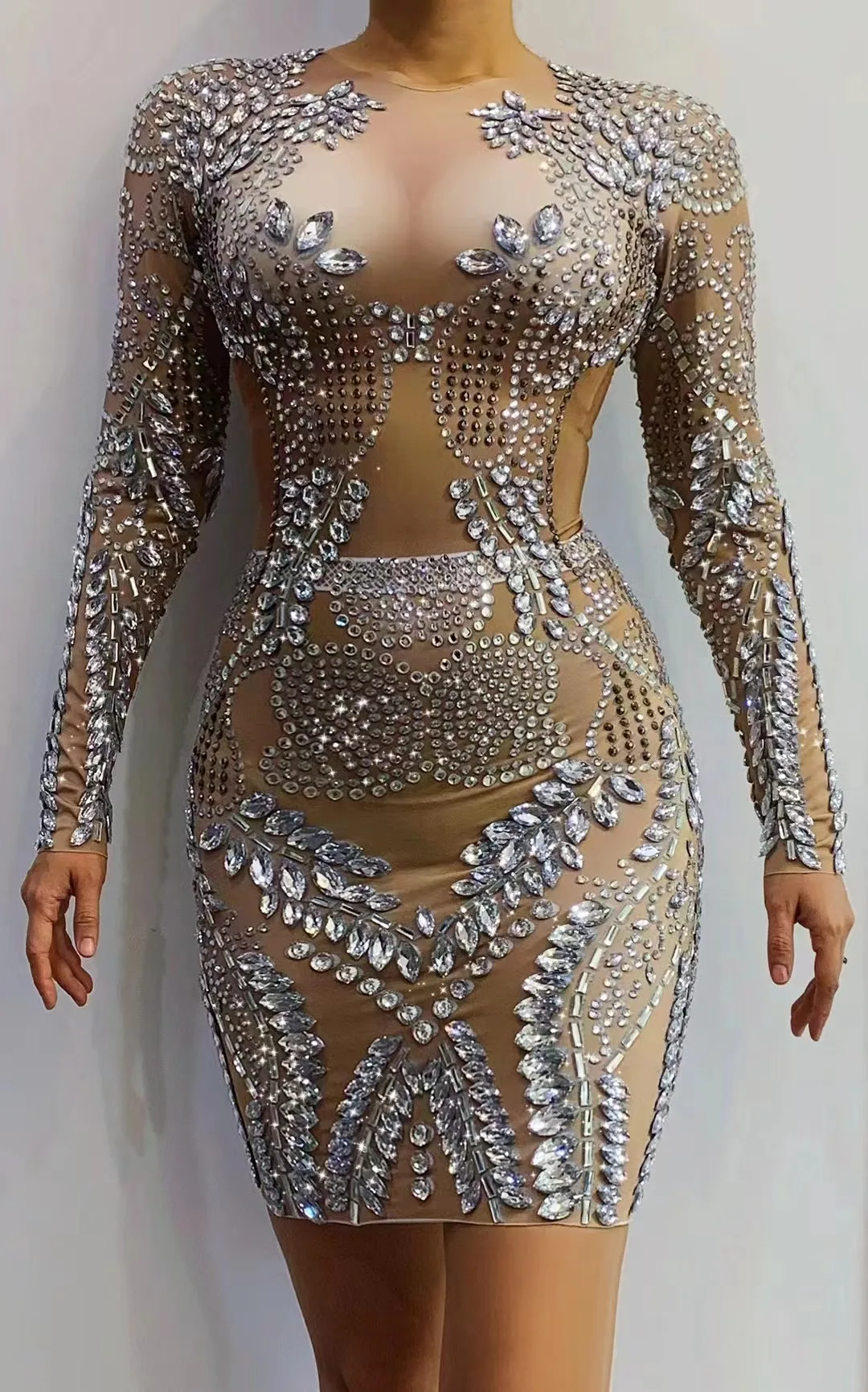 Women Birthday Mini Dress Sparkly Rhinestone Long Sleeve Performance Drag Queen Costume Festival Nightclub Singer Outfit Liushu
Women Birthday Mini Dress Sparkly Rhinestone Long Sleeve Performance Drag Queen Costume Festival Nightclub Singer Outfit Liushu