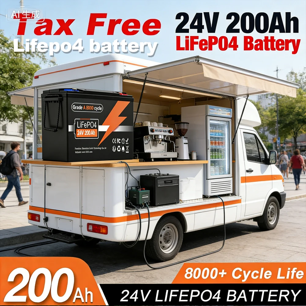 24V 200Ah LiFePO4 Lithium Battery, Built-in 200A BMS, Rechargeable Battery, for RV/Camper, Solar, Marine, Overland/Van, Off-Grid
24V 200Ah LiFePO4 Lithium Battery, Built-in 200A BMS, Rechargeable Battery, for RV/Camper, Solar, Marine, Overland/Van, Off-Grid