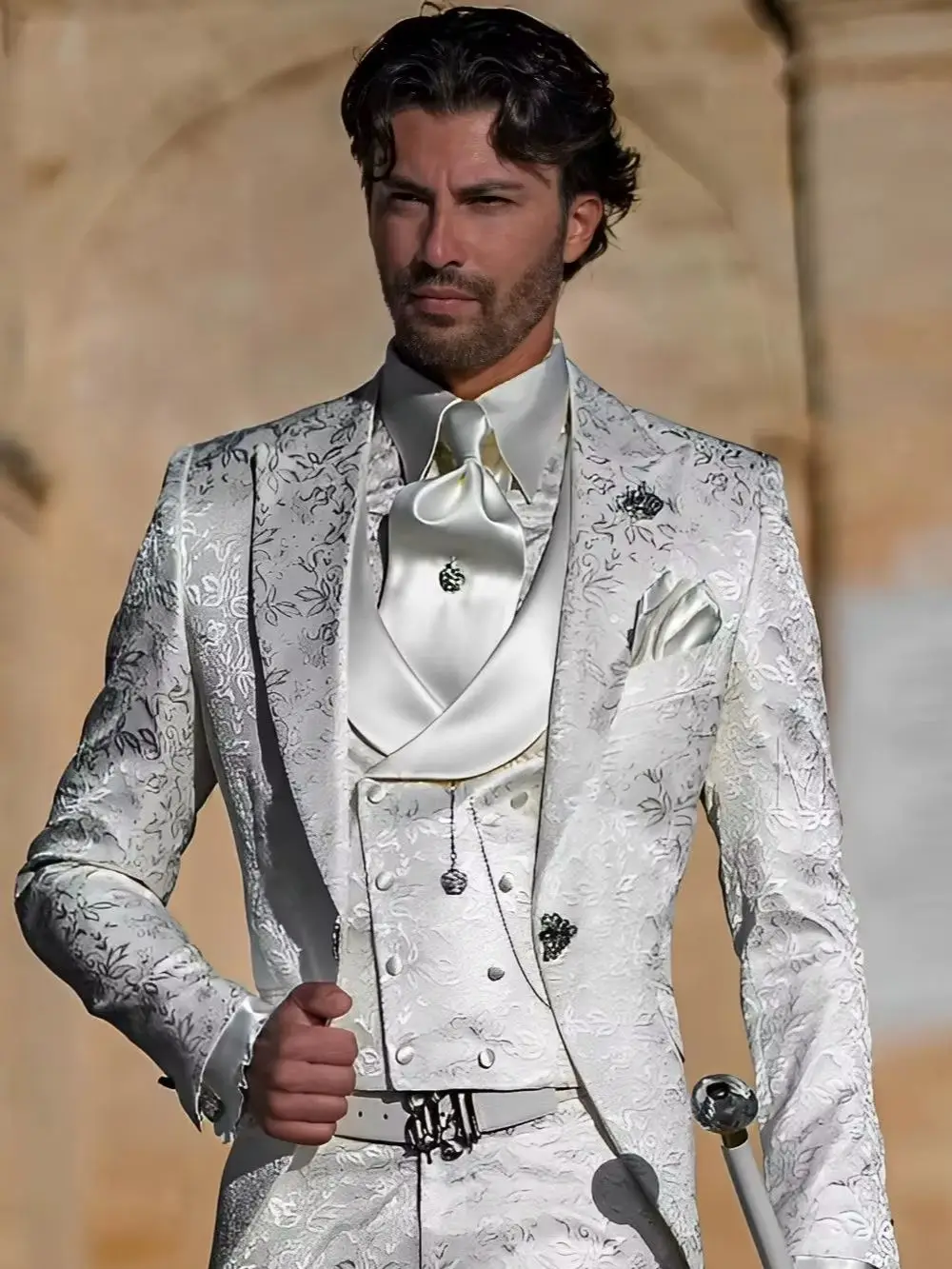 Jacquard Men's Suit 3 Piece Suit Groom Party Tuxedo Wedding Men's Formal Jacket Pants Vest Slim Fit Custom Suit Male
Jacquard Men's Suit 3 Piece Suit Groom Party Tuxedo Wedding Men's Formal Jacket Pants Vest Slim Fit Custom Suit Male