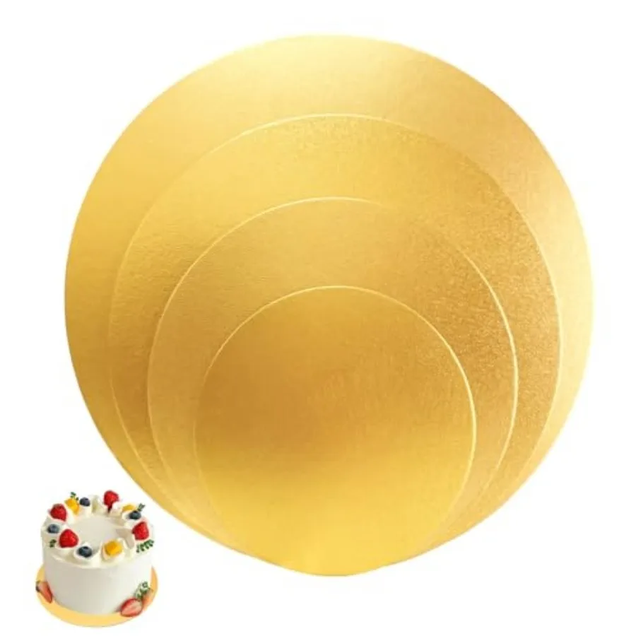 Cake Boards 6, 8, 10, 12 Inch Round 4 Pack, Gold Cake Drum Waterproof and Oil-Proof Cardboard Base, Sturdy Circles for Baking,
Cake Boards 6, 8, 10, 12 Inch Round 4 Pack, Gold Cake Drum Waterproof and Oil-Proof Cardboard Base, Sturdy Circles for Baking,
