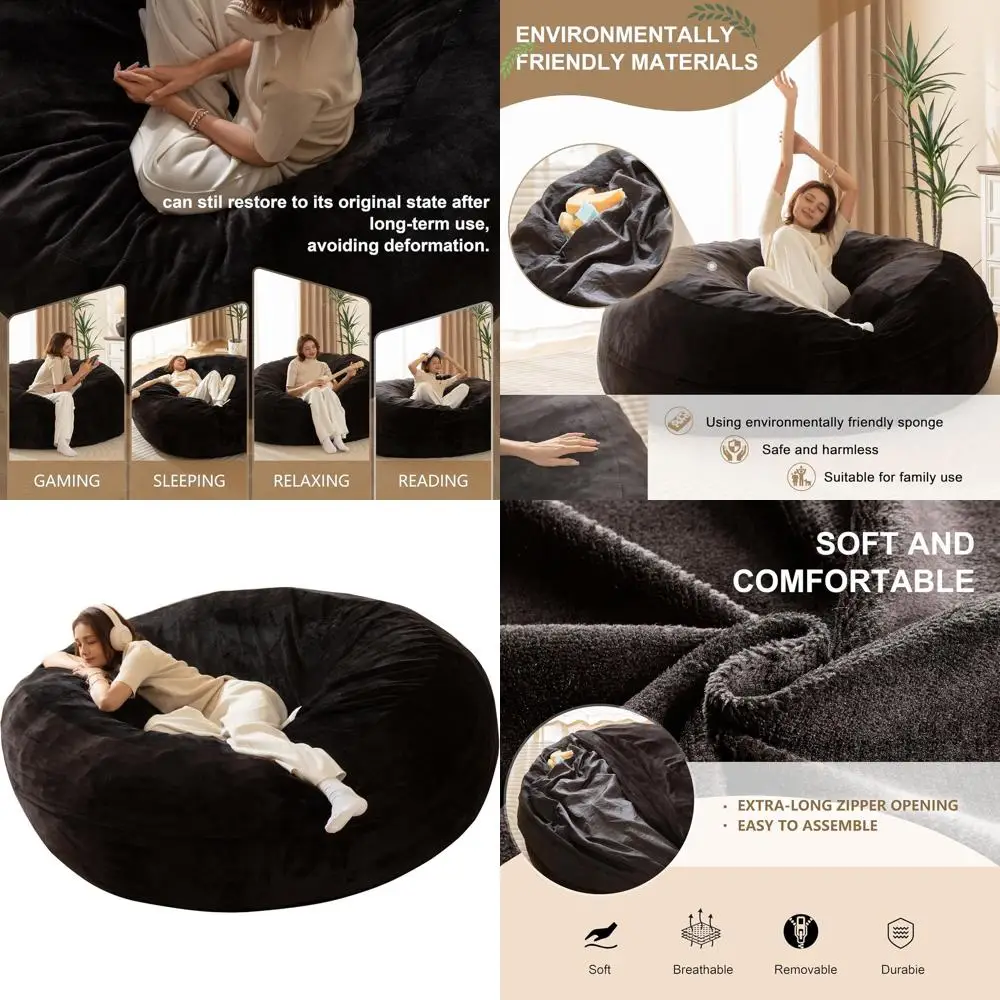 Adult-Sized Memory Foam Bean Bag Chairs: Spacious, Comfortable, Ideal for Movie Nights and Reading
Adult-Sized Memory Foam Bean Bag Chairs: Spacious, Comfortable, Ideal for Movie Nights and Reading