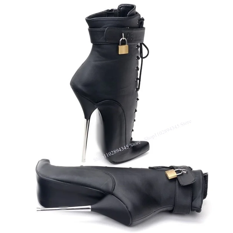 Black Lace Up Mid Calf Lock Boots Thin High Heel Pointed Toe Fashionable Sexy Cool Winter Big Size Woman Shoes Zapatillas Mujer
Black Lace Up Mid Calf Lock Boots Thin High Heel Pointed Toe Fashionable Sexy Cool Winter Big Size Woman Shoes Zapatillas Mujer