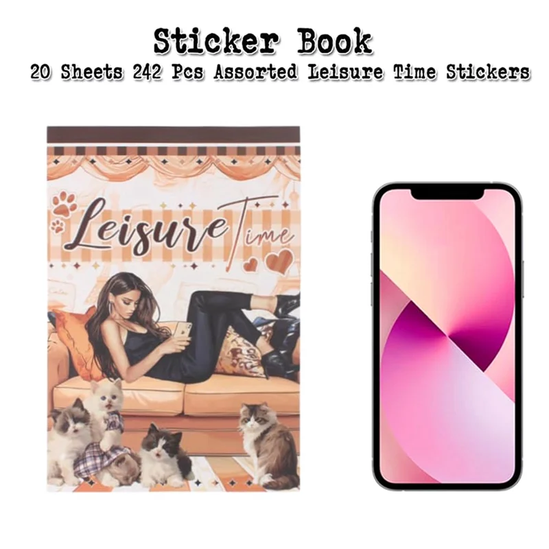 A68Z Leisure Time Journal Sticker Book For Junk Journaling Supplies, 20 Pe-Cut PET, Washi Tape And Craft Paper Stickers
A68Z Leisure Time Journal Sticker Book For Junk Journaling Supplies, 20 Pe-Cut PET, Washi Tape And Craft Paper Stickers