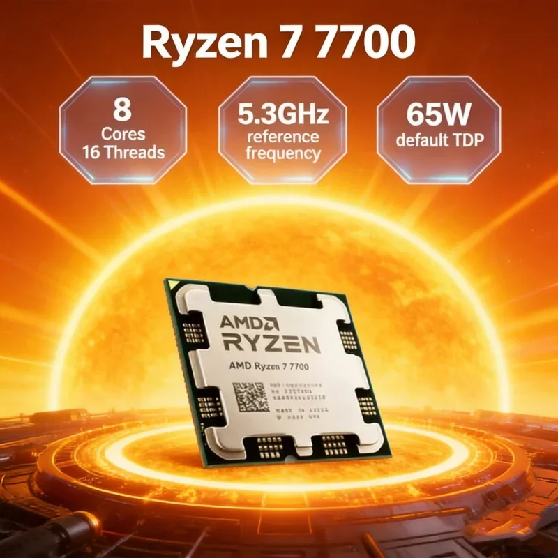 AMD Ryzen 7 7700 R7 7700 8 Core 16 Thread 65W Low Power All Round Gaming Office Video Editing AM5 Desktop CPU No Fan
AMD Ryzen 7 7700 R7 7700 8 Core 16 Thread 65W Low Power All Round Gaming Office Video Editing AM5 Desktop CPU No Fan