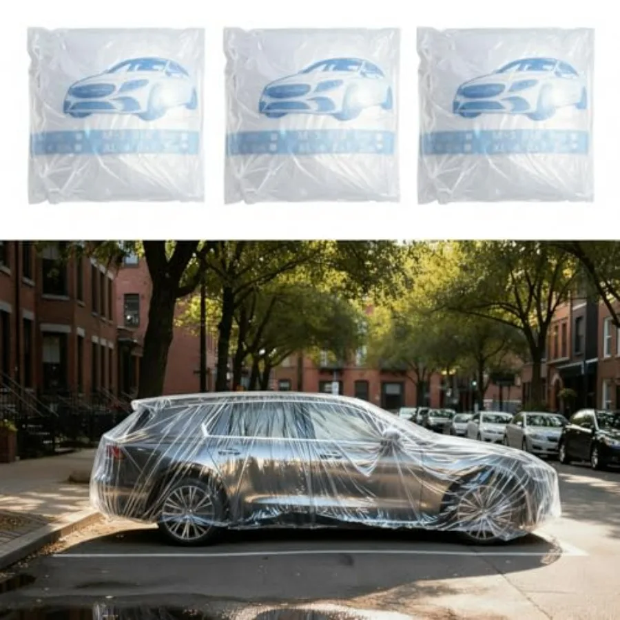12 Pack 12.55 x 21.7ft Universal Plastic Disposable Clear Car Cover with Elastic Band Waterproof Dustproof Protective Cover Ful
12 Pack 12.55 x 21.7ft Universal Plastic Disposable Clear Car Cover with Elastic Band Waterproof Dustproof Protective Cover Ful