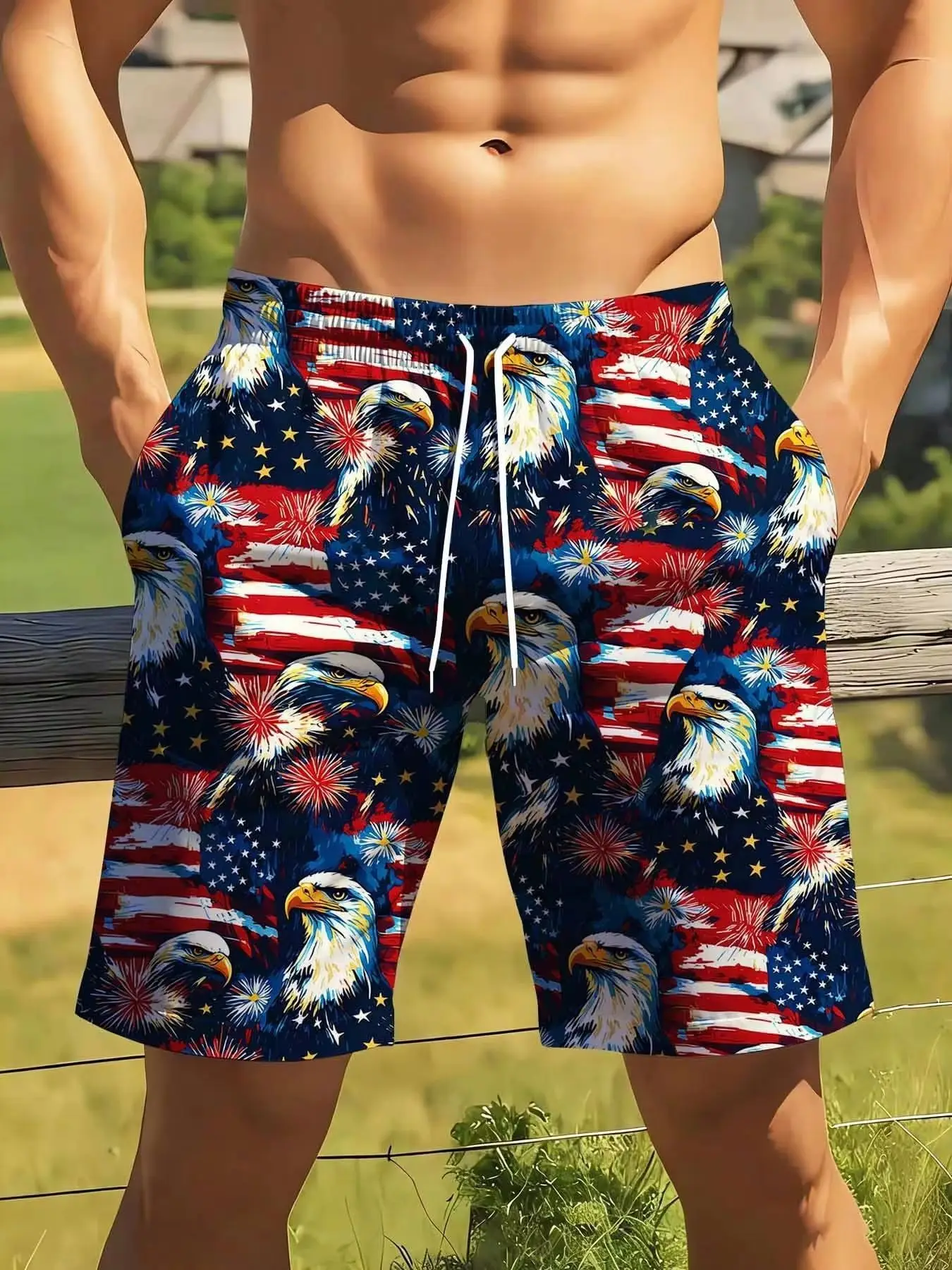 American Flag Eagle Print Swim Trunks Men Patriotic Beach Shorts Fourth Of July Summer Vacation Outfit For Outdoor Activities
American Flag Eagle Print Swim Trunks Men Patriotic Beach Shorts Fourth Of July Summer Vacation Outfit For Outdoor Activities