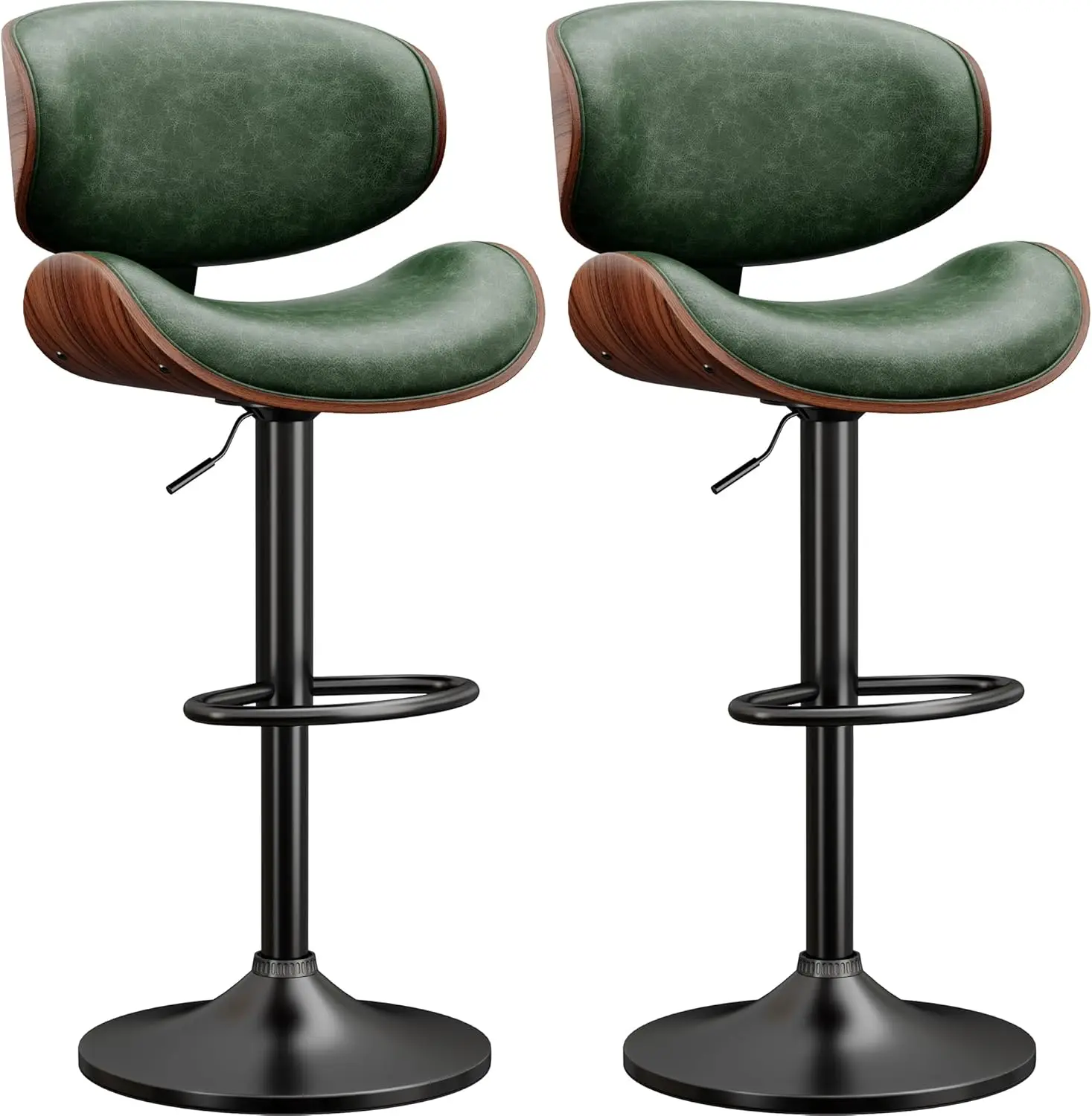 Bar Stools Modern PU Leather Adjustable Swivel Barstools, Kitchen Counter Bar Stool Island Barstool with Back Set of 2, Green
Bar Stools Modern PU Leather Adjustable Swivel Barstools, Kitchen Counter Bar Stool Island Barstool with Back Set of 2, Green