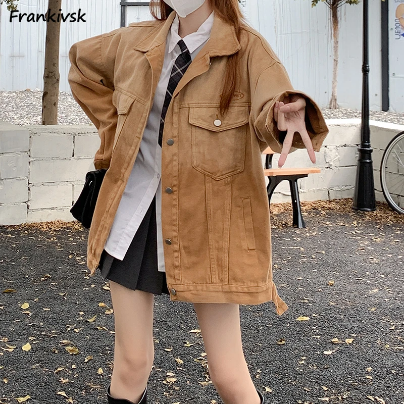 Denim Jackets Women Spliced Multi Pockets Washed Couple Outwear Autumn Streetwear American Style Youthful Popular Long Sleeve
Denim Jackets Women Spliced Multi Pockets Washed Couple Outwear Autumn Streetwear American Style Youthful Popular Long Sleeve
