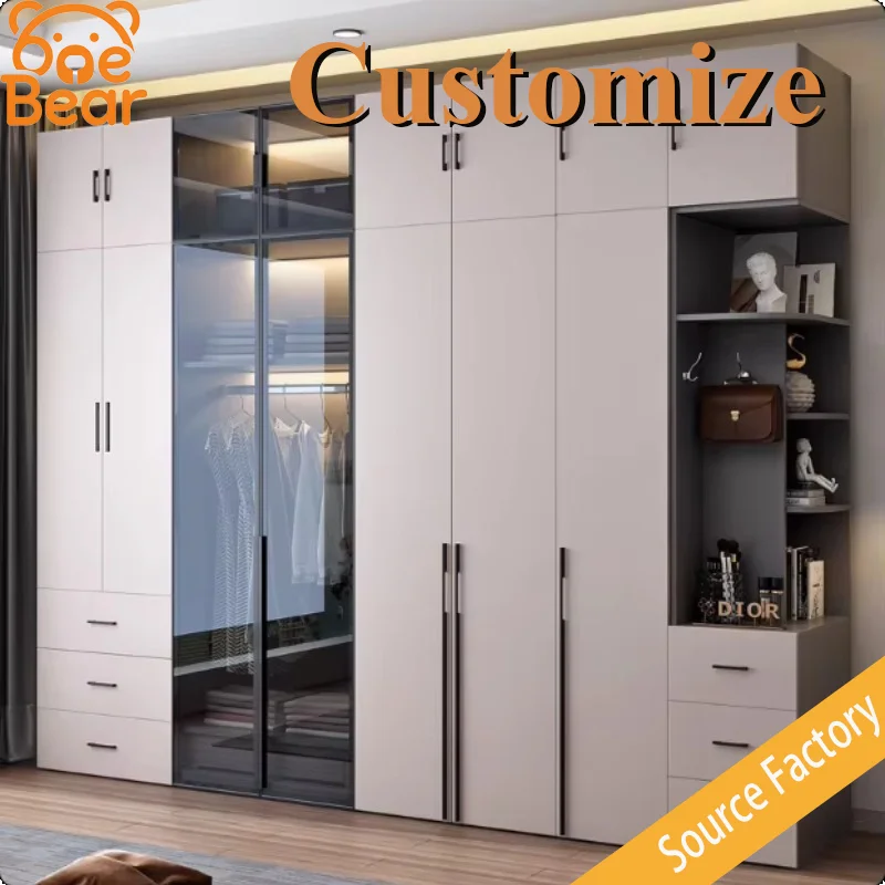 Customizable light luxury glass door wardrobe, modern minimalist home bedroom swing door solid wood storage wardrobe.
Customizable light luxury glass door wardrobe, modern minimalist home bedroom swing door solid wood storage wardrobe.