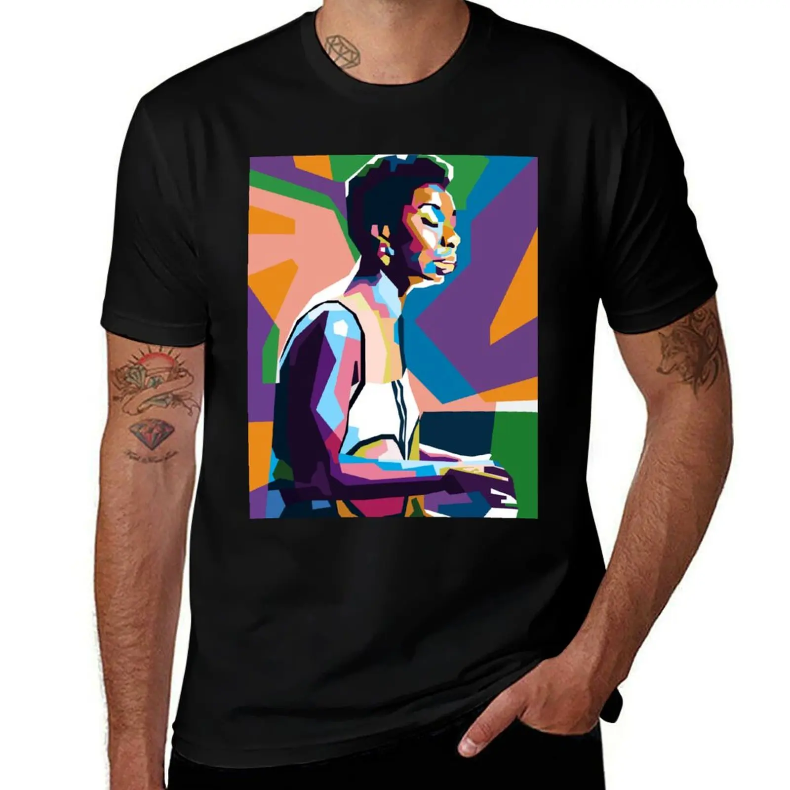 An Abstract Geometric of Nina Simone T-Shirt Utility Work Short Sleeve Top
An Abstract Geometric of Nina Simone T-Shirt Utility Work Short Sleeve Top