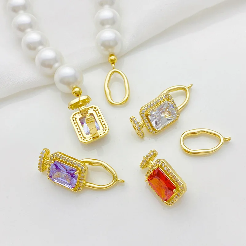 1p DIY Jewelry Making 18K Gold Plated Square Zirconium Pearl Necklace Link Buckle Handmade Necklace Bracelet Accessorie Material
1p DIY Jewelry Making 18K Gold Plated Square Zirconium Pearl Necklace Link Buckle Handmade Necklace Bracelet Accessorie Material