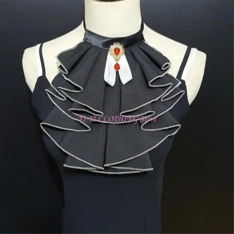 N5KF Stretch Faux Collar Necktie Ruffle Neckwear Collar Fashion Costume Accessory for Diverse Cultural and Occasional Wear
N5KF Stretch Faux Collar Necktie Ruffle Neckwear Collar Fashion Costume Accessory for Diverse Cultural and Occasional Wear