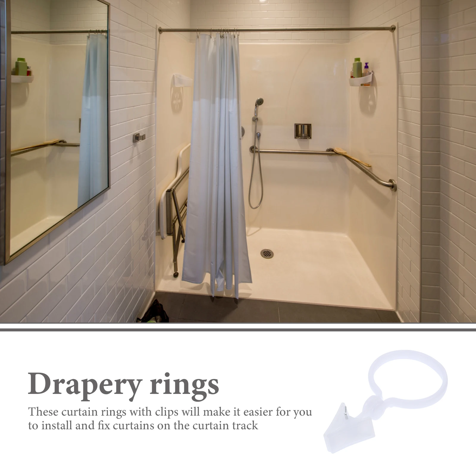 Rings with Clips for Hanging Shower Curtain Universal Desktop Drapery White Toddler Curtains
Rings with Clips for Hanging Shower Curtain Universal Desktop Drapery White Toddler Curtains