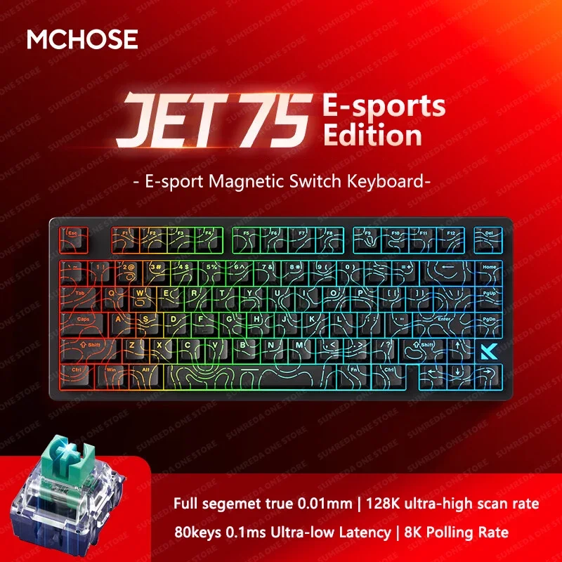 Mchose Jet75 Wired Gaming Magnetic Switch Mechanical Keyboards 8K Polling Rate 128K Scan Rate RT 0.01mm Hotswap Esports Keyboard
Mchose Jet75 Wired Gaming Magnetic Switch Mechanical Keyboards 8K Polling Rate 128K Scan Rate RT 0.01mm Hotswap Esports Keyboard