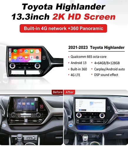 13.3 Inch Android 13 Car Radio For Toyota Highlander 2021 2022 2023 Car Gps Navigation Multimedia Stereo Video Player Display
13.3 Inch Android 13 Car Radio For Toyota Highlander 2021 2022 2023 Car Gps Navigation Multimedia Stereo Video Player Display