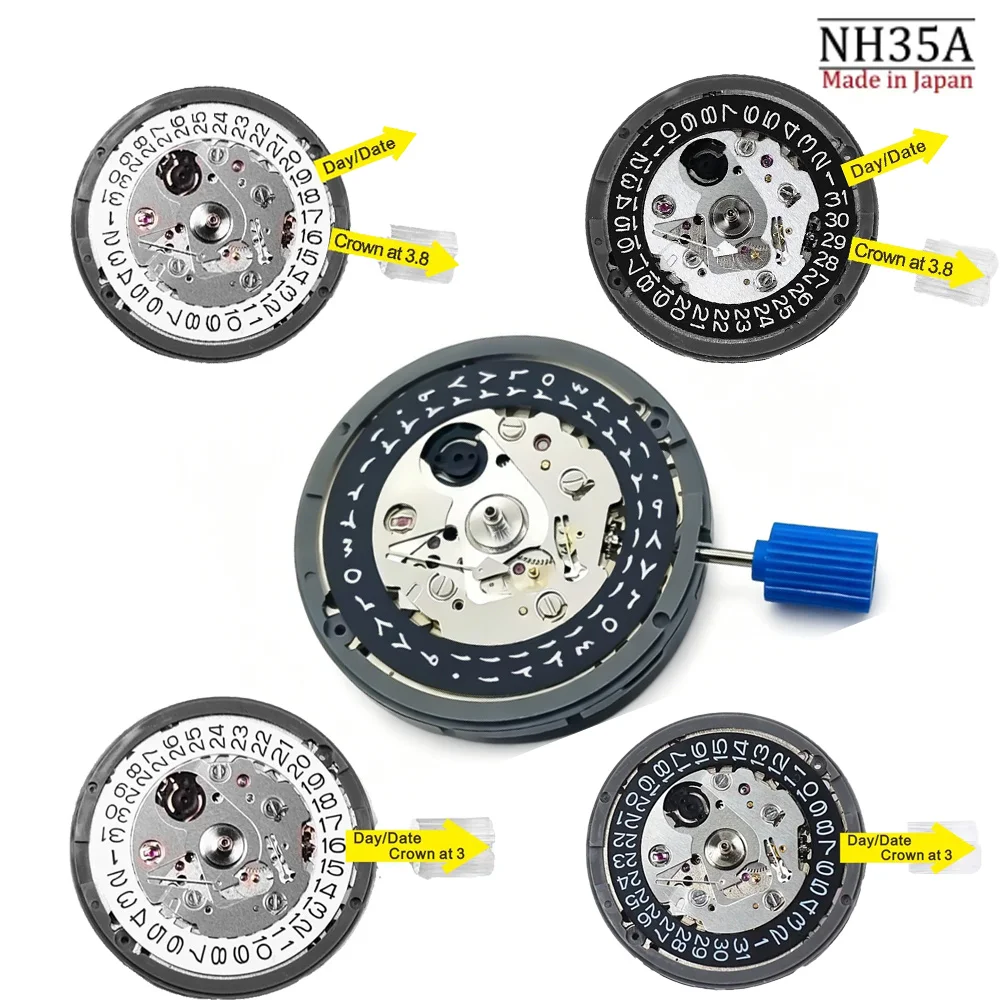 NH35 NH35A Japan Movement Refit White Arabic At 3H 4H 5H Date Dial Automatic Mechanical Movt Crown Repair Movement
NH35 NH35A Japan Movement Refit White Arabic At 3H 4H 5H Date Dial Automatic Mechanical Movt Crown Repair Movement